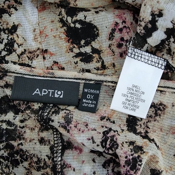 Apt 9 Tunic Top Plus Size 0X Snake Print Attached Tank Casual Stretch Brown - Picture 5 of 6